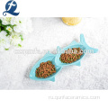 Керамическая миска для кормления домашних животных в форме рыбы